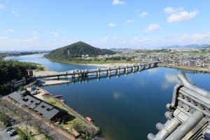 犬山城からの眺め木曽川
